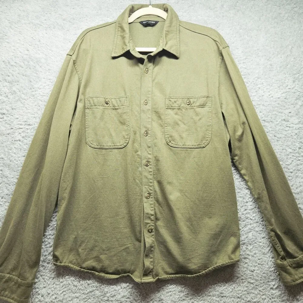 Banana Republic Mens Green Button Up Shirt Size XL Cotton Slim Fit Casual